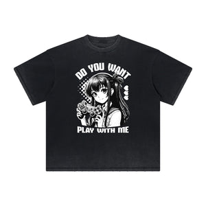 Distressed Y2K Anime Streetwear Graphic Tee-INNBLAC Fashion Apparel