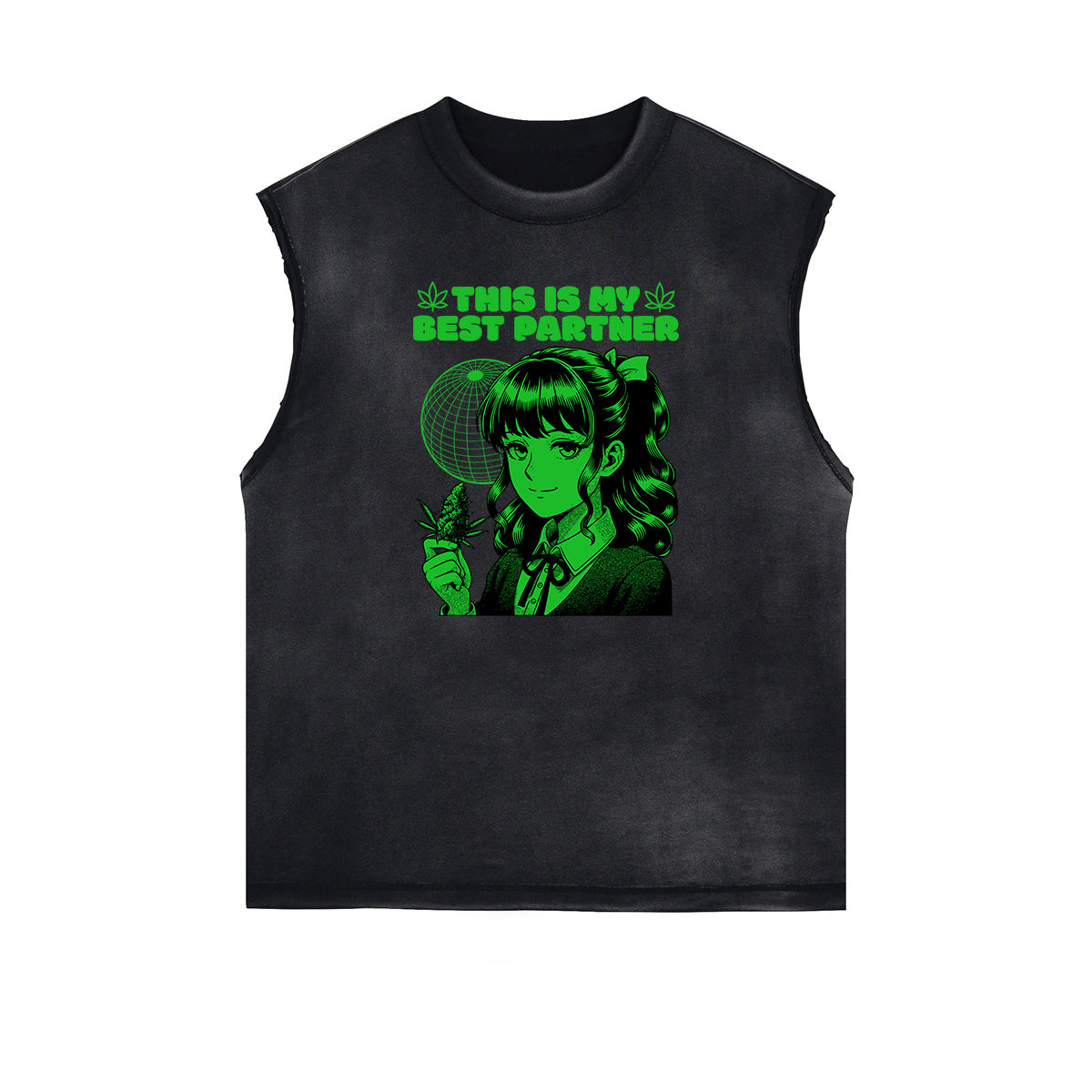 Sleeveless Y2K Anime Streetwear Graphic Tee-INNBLAC Fashion Apparel