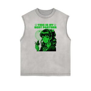 Y2K Anime Streetwear Graphic Tank Top-INNBLAC Fashion Apparel