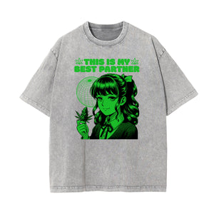 Gray Y2K Anime Streetwear Graphic Tee-INNBLAC Fashion Apparel