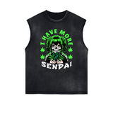 Sleeveless Y2K Anime Streetwear Graphic Tee-INNBLAC Fashion Apparel