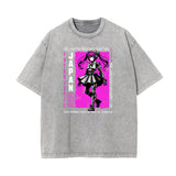 Gray Y2K Anime Streetwear Graphic Tee-INNBLAC Fashion Apparel