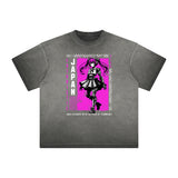 Distressed Y2K Anime Streetwear Pattern Tee-INNBLAC Fashion Apparel