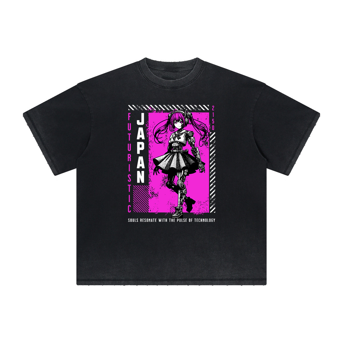 Distressed Y2K Anime Streetwear Graphic Tee-INNBLAC Fashion Apparel