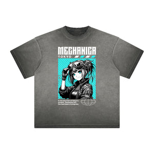 Distressed Y2K Anime Streetwear Pattern Tee-INNBLAC Fashion Apparel