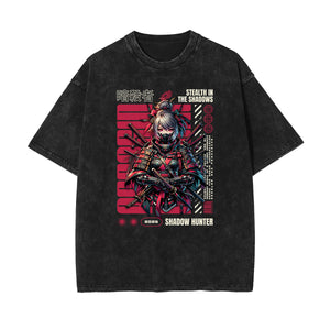 Stone Wash Manga Style Graphic Tee-INNBLAC Fashion Apparel