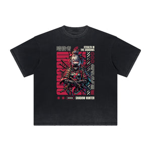 Distressed Y2K Manga Style Graphic Tee-INNBLAC Fashion Apparel