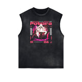 Anime Character Print Tank Top-INNBLAC Fashion Apparel