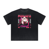 Distressed Y2K Manga Style Graphic Tee-INNBLAC Fashion Apparel