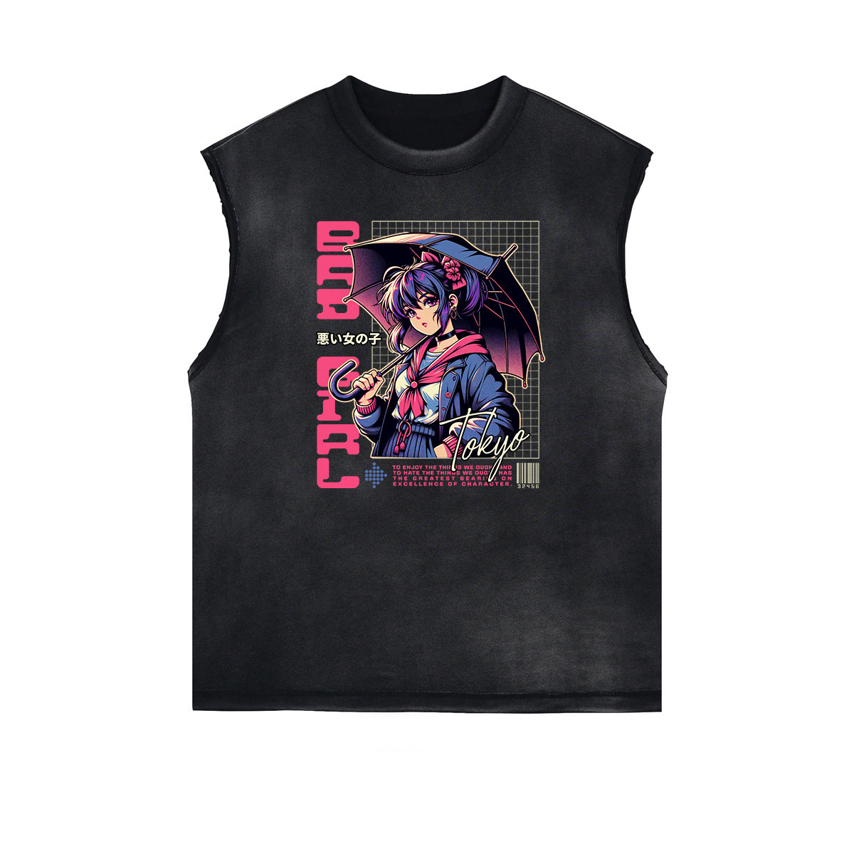 Anime Character Print Tank Top-INNBLAC Fashion Apparel