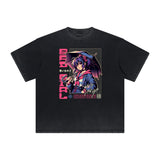 Distressed Y2K Manga Style Graphic Tee-INNBLAC Fashion Apparel