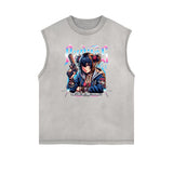 Sleeveless Manga Style Graphic Tee-INNBLAC Fashion Apparel