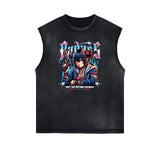 Anime Character Print Tank Top-INNBLAC Fashion Apparel