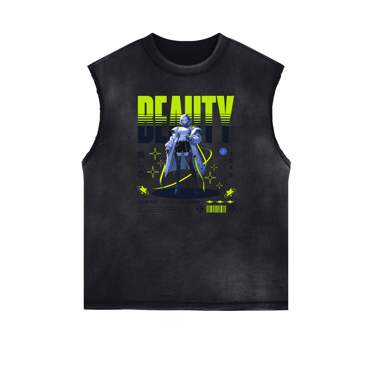 Anime Character Print Tank Top-INNBLAC Fashion Apparel