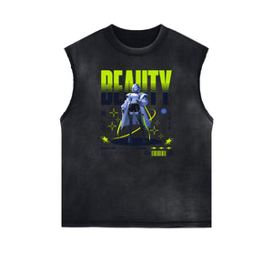 Anime Character Print Tank Top-INNBLAC Fashion Apparel