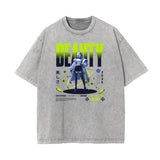 Washed Faded Anime Character Print Tee-INNBLAC Fashion Apparel