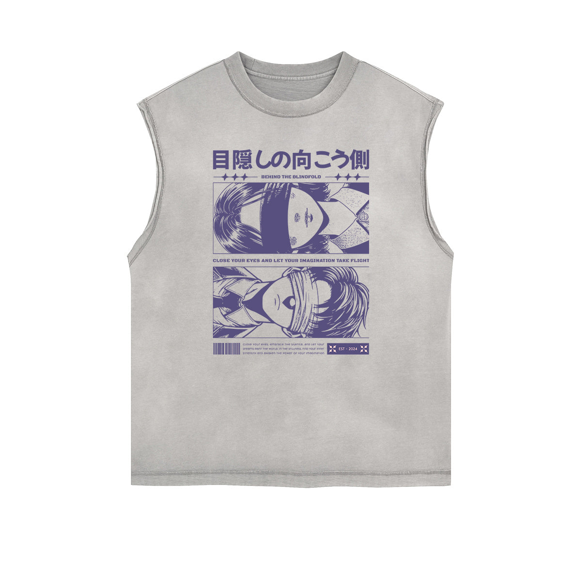 Sleeveless Manga Style Graphic Tee-INNBLAC Fashion Apparel