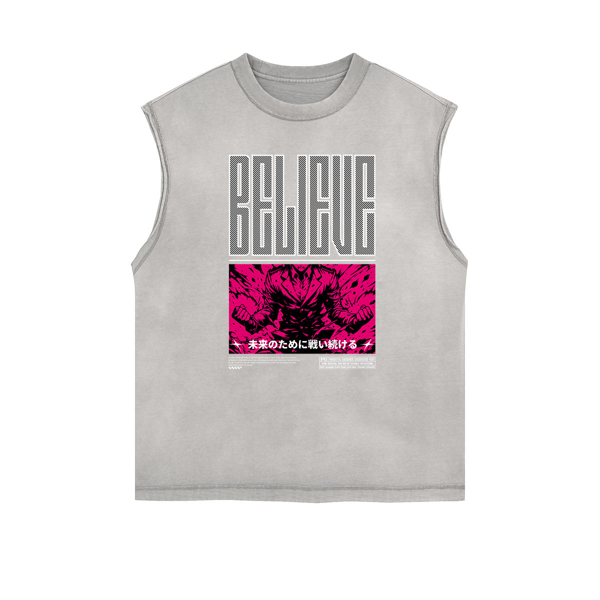 Sleeveless Manga Style Graphic Tee-INNBLAC Fashion Apparel