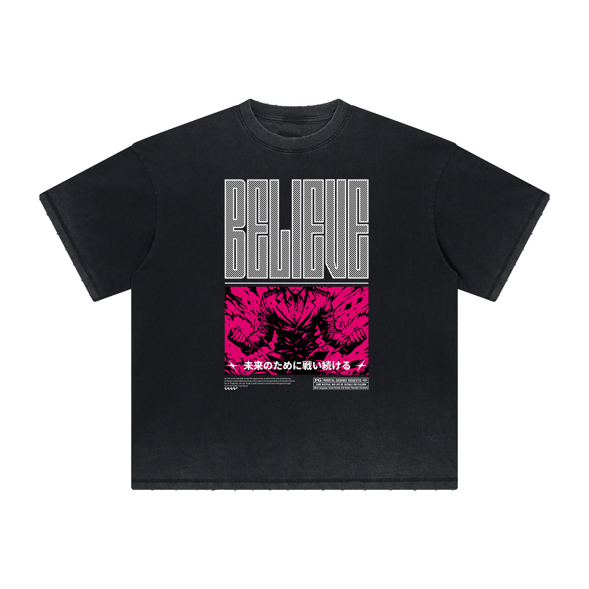 Distressed Y2K Manga Style Graphic Tee-INNBLAC Fashion Apparel