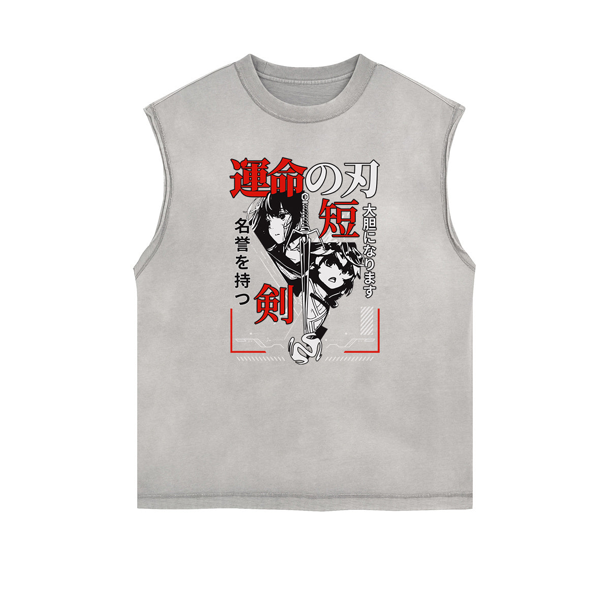 Sleeveless Manga Style Graphic Tee-INNBLAC Fashion Apparel