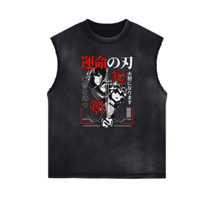 Anime Character Print Tank Top-INNBLAC Fashion Apparel