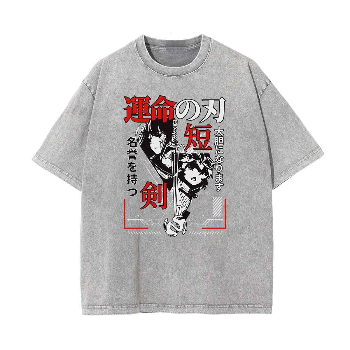 Washed Faded Anime Character Print Tee-INNBLAC Fashion Apparel