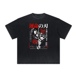 Distressed Y2K Manga Style Graphic Tee-INNBLAC Fashion Apparel