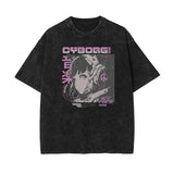 Stone Wash Manga Style Graphic Tee-INNBLAC Fashion Apparel