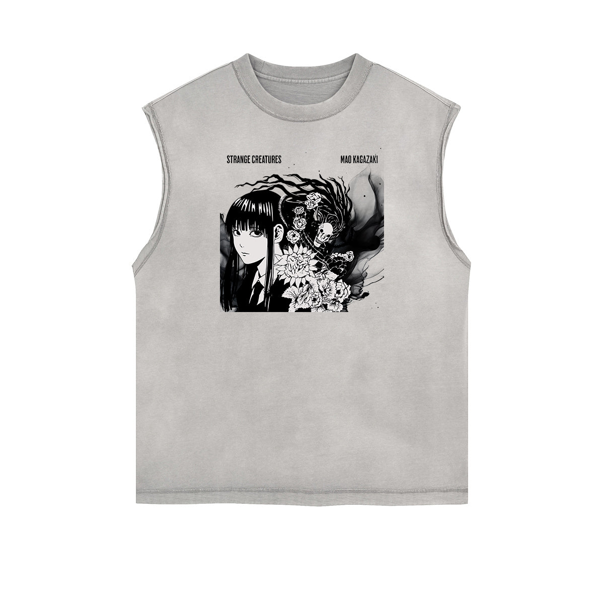 Sleeveless Manga Style Graphic Tee-INNBLAC Fashion Apparel