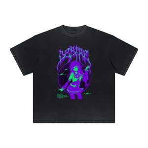 Distressed Y2K Manga Style Graphic Tee-INNBLAC Fashion Apparel