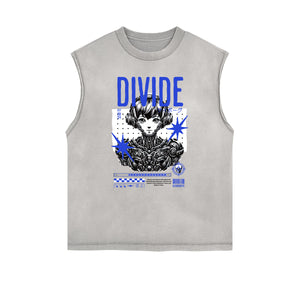 Sleeveless Manga Style Graphic Tee-INNBLAC Fashion Apparel