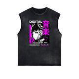 Anime Character Print Tank Top-INNBLAC Fashion Apparel