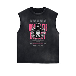 Anime Character Print Tank Top-INNBLAC Fashion Apparel