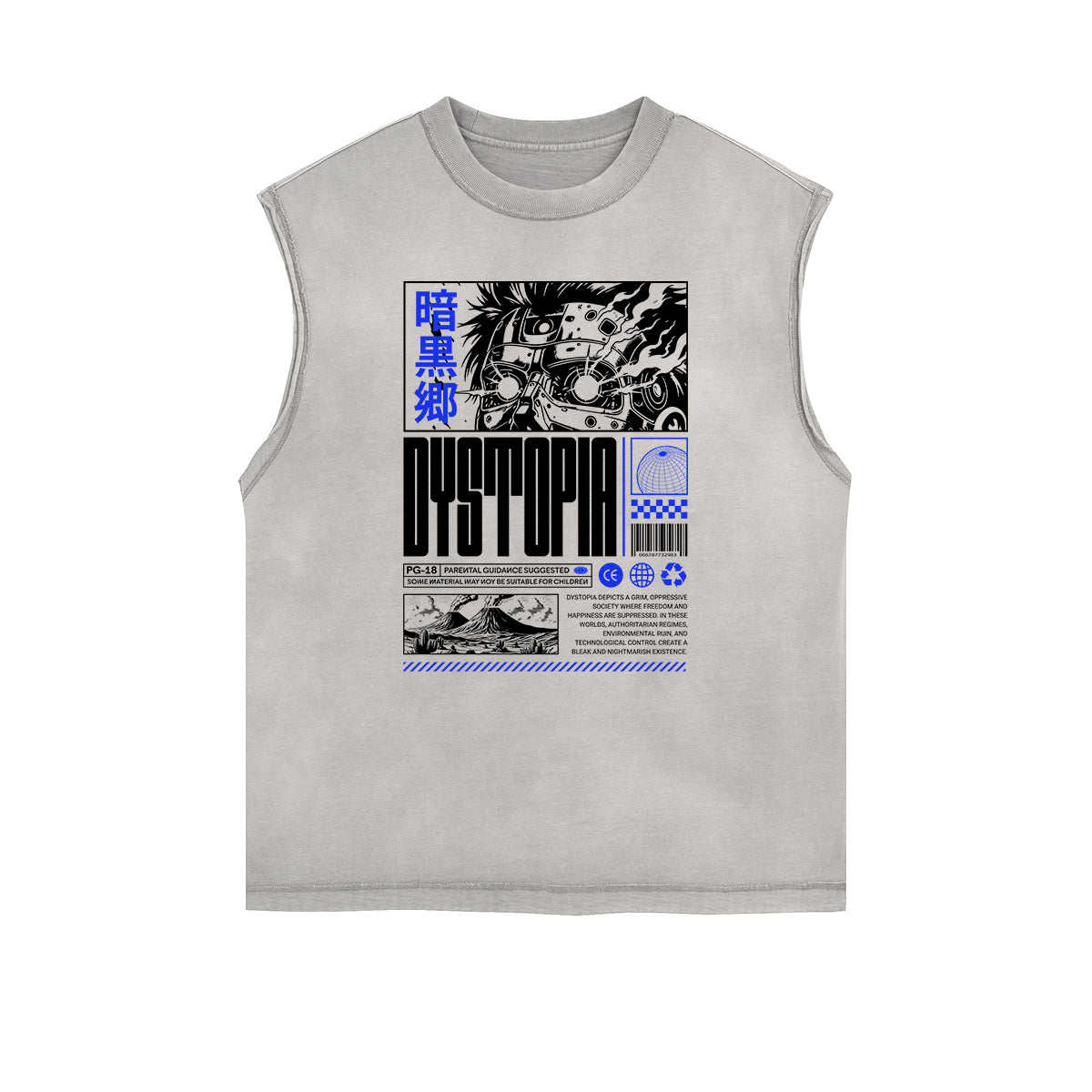 Sleeveless Manga Style Graphic Tee-INNBLAC Fashion Apparel