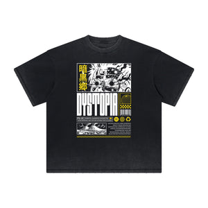 Distressed Y2K Manga Style Graphic Tee-INNBLAC Fashion Apparel