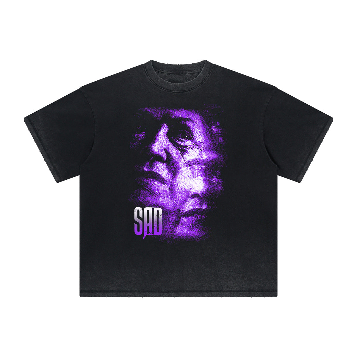 Distressed Face Blurred Design Graphic Tee-INNBLAC Fashion Apparel