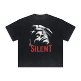 Distressed Face Blurred Design Graphic Tee-INNBLAC Fashion Apparel