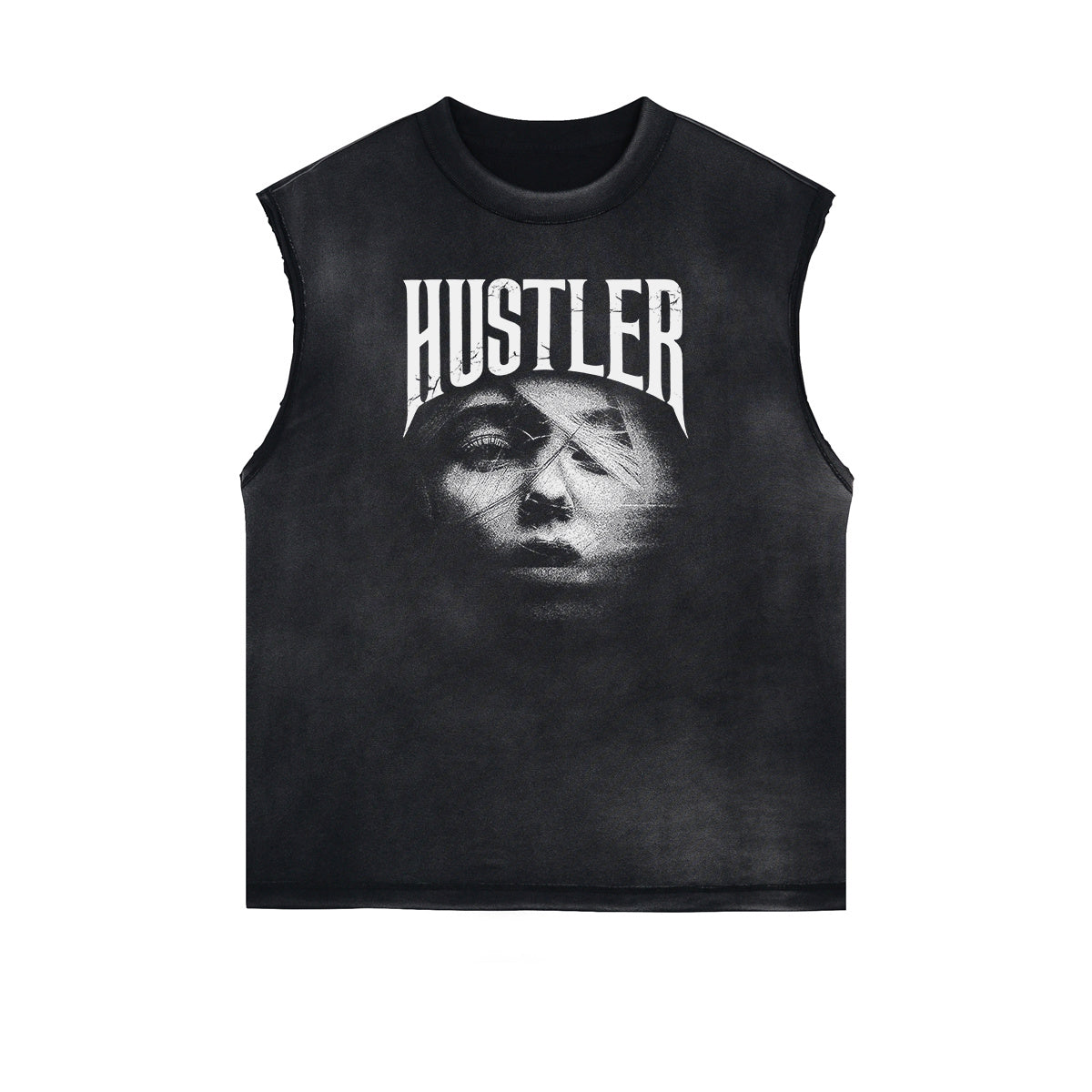 Face Blurred Design Graphic Tank Top-INNBLAC Fashion Apparel