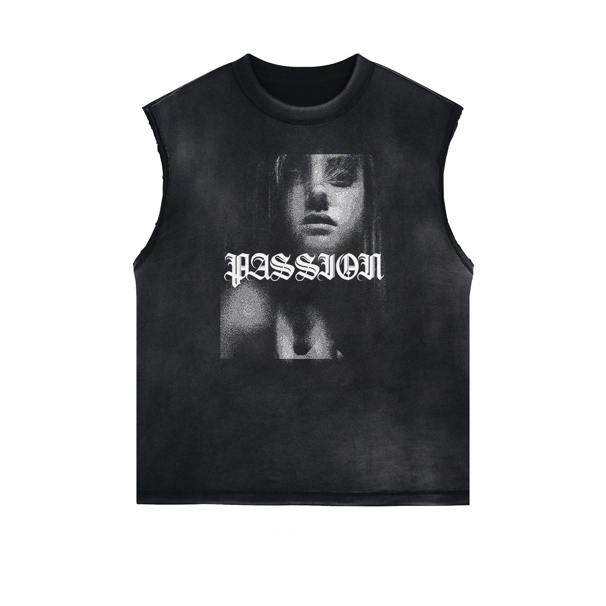 Face Blurred Design Graphic Tank Top-INNBLAC Fashion Apparel