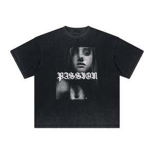 Distressed Face Blurred Design Graphic Tee-INNBLAC Fashion Apparel