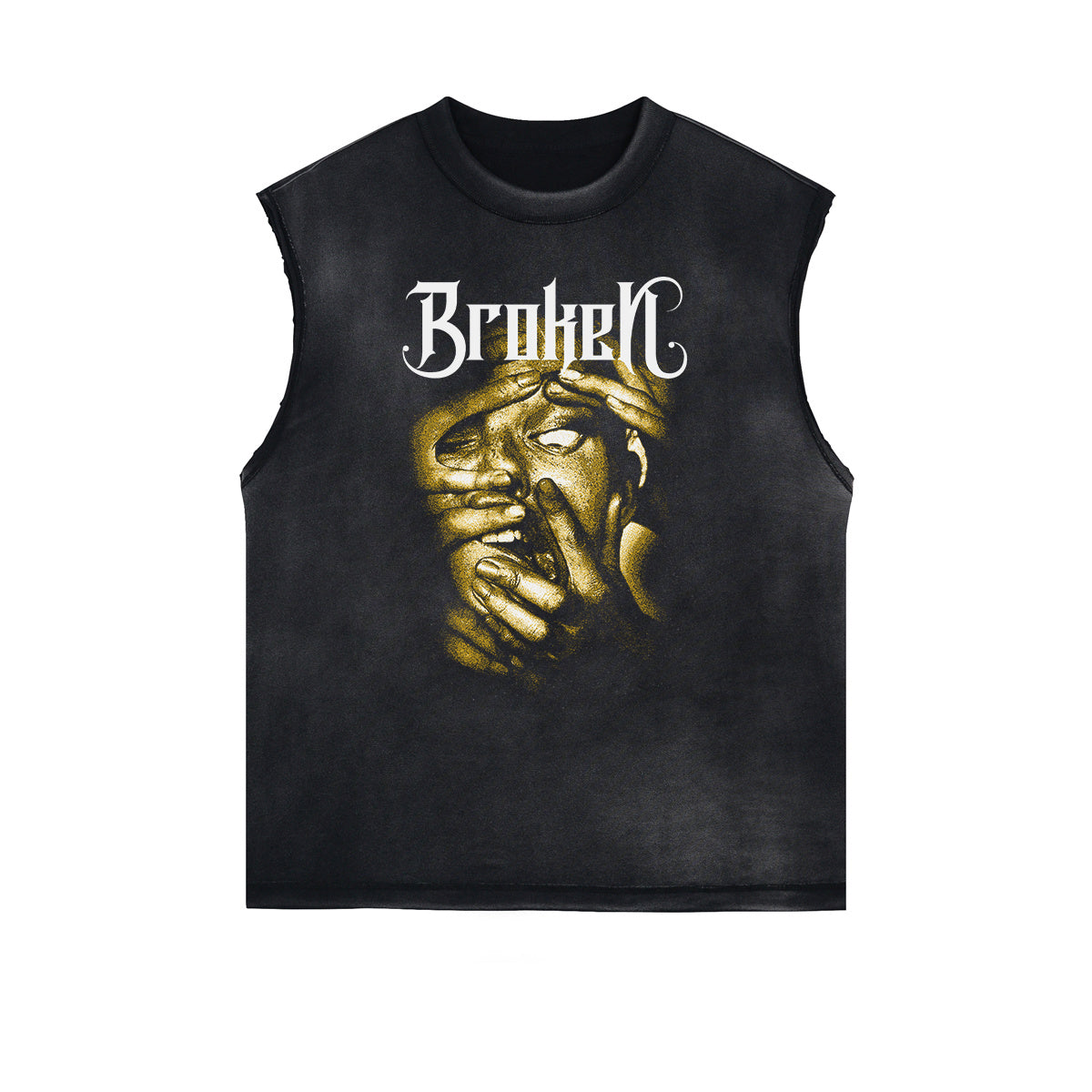 Face Blurred Design Graphic Tank Top-INNBLAC Fashion Apparel