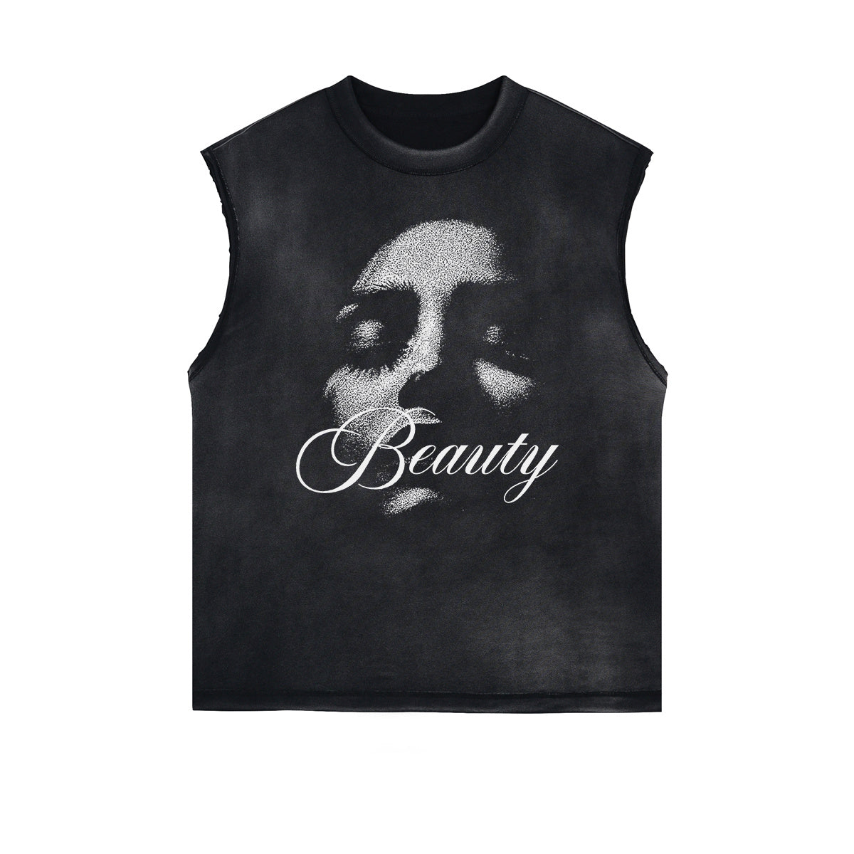 Face Blurred Design Graphic Tank Top-INNBLAC Fashion Apparel