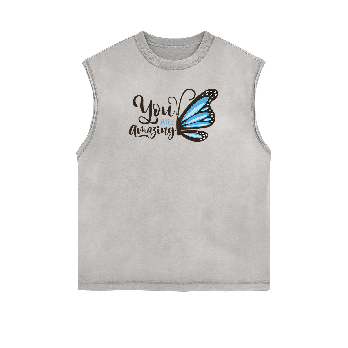 Faded Butterfly Pattern Tank Top-INNBLAC Fashion Apparel