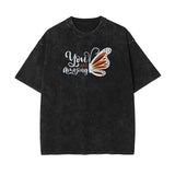 Stone Wash Butterfly Pattern Tee-INNBLAC Fashion Apparel