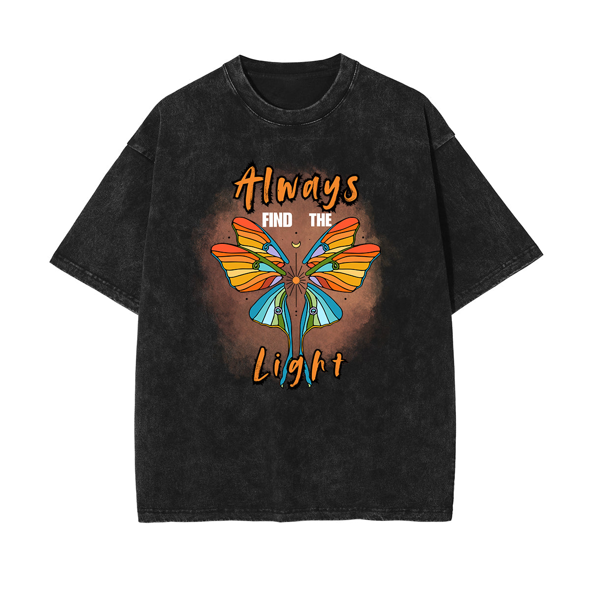 Stone Wash Butterfly Pattern Tee-INNBLAC Fashion Apparel