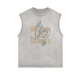 Faded Butterfly Pattern Tank Top-INNBLAC Fashion Apparel