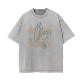 Washed Faded Butterfly Graphic Tee-INNBLAC Fashion Apparel