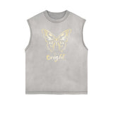 Faded Butterfly Pattern Tank Top-INNBLAC Fashion Apparel