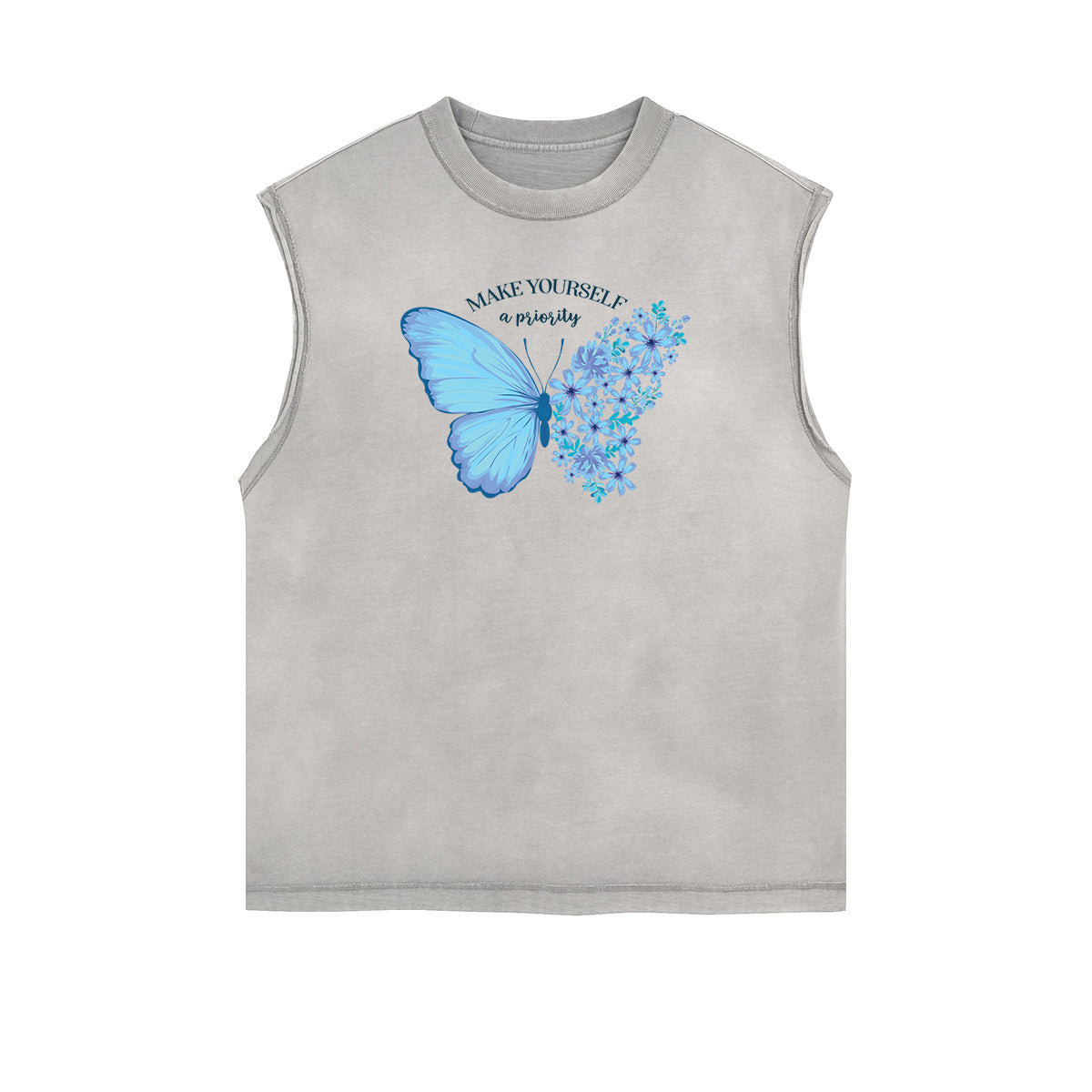 Faded Butterfly Pattern Tank Top-INNBLAC Fashion Apparel