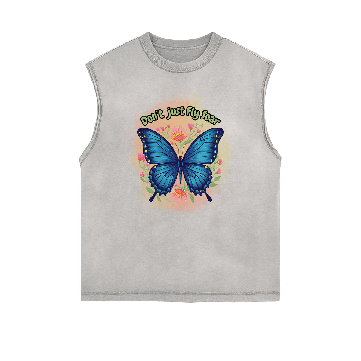 Faded Butterfly Pattern Tank Top-INNBLAC Fashion Apparel